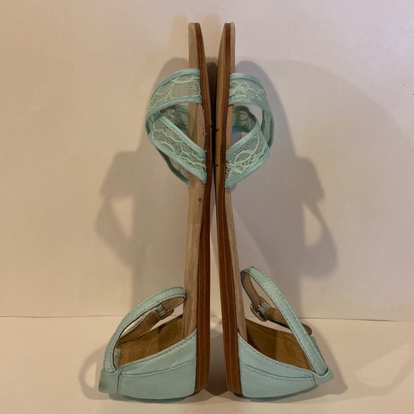 Toms Correa Light Blue Lace Ankle Strap Sandals Size 10 - Picture 5 of 12